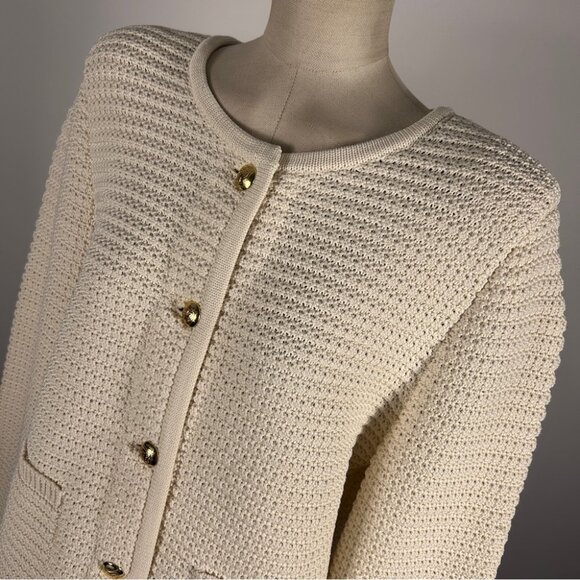 ❤️ Talbots Cream Button-Up Cardigan Sweater Size XL - Picture 3 of 9